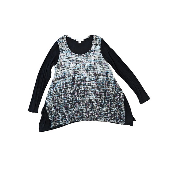 Karen by Karen Kane ultra-thin avant garden asymmetrical top Large - Picture 3 of 6